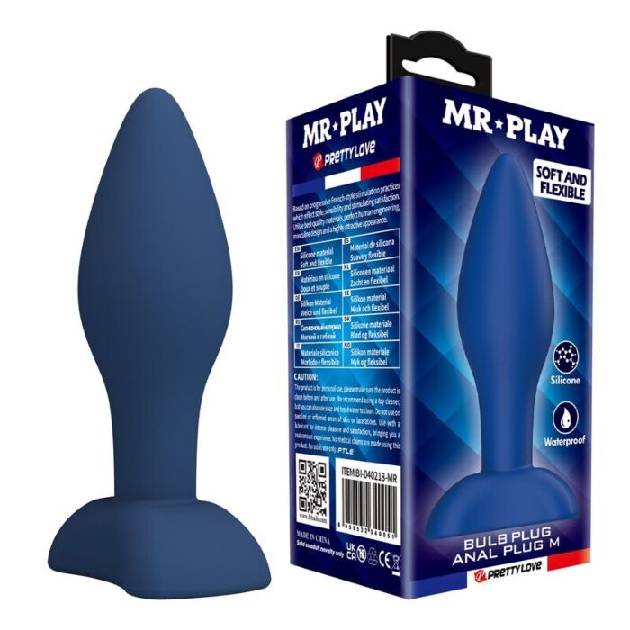 Plug Anale MR PLAY Tapered Silicone Blue M Plug Anale MR PLAY Tapered Silicone Blue M