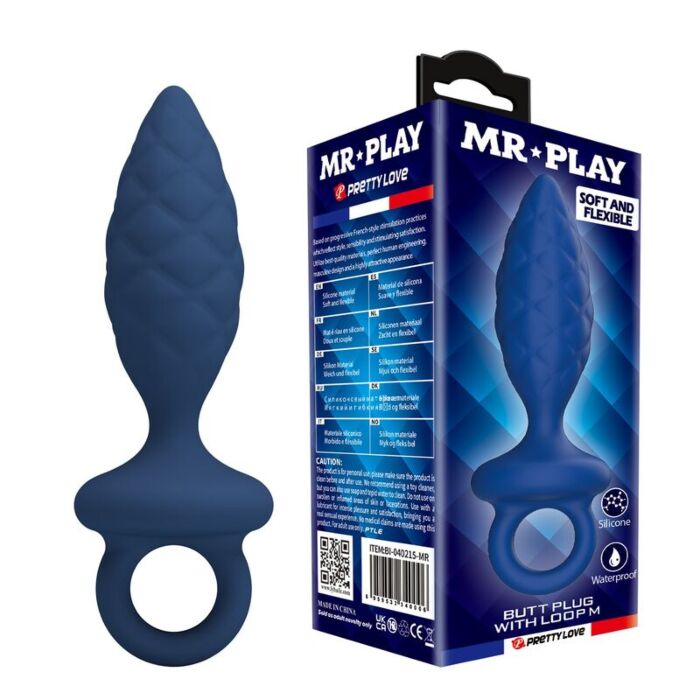 Plug Anale MR PLAY Textured con Anello di Sicurezza Plug Anale MR PLAY Textured con Anello di Sicurezza