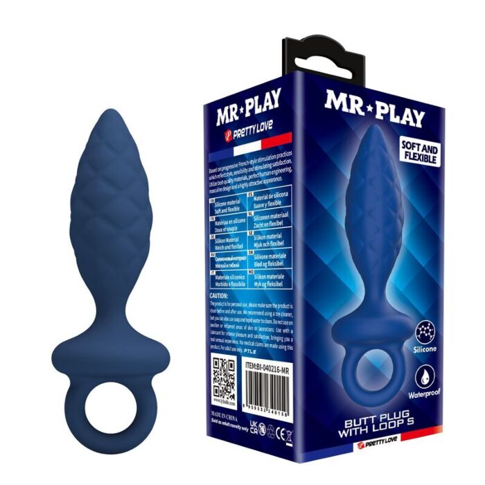 Plug Anale MR PLAY Textured con Anello Plug Anale MR PLAY Textured con Anello