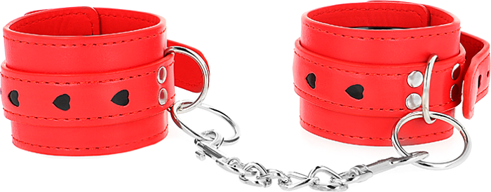 Muñequere KINK Rosso Cuore Nero Regolabili