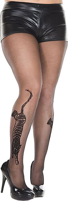 Panty TIGER PRINT FLOCKING Music Legs XXL Panty TIGER PRINT FLOCKING Music Legs XXL