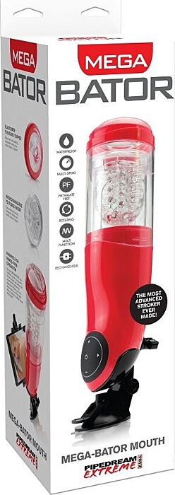 Pdx mega bator usb maschio masturbatore bocca rossa