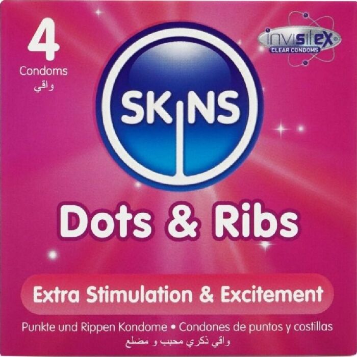 Preservativi Skins Dots & Ribs - Piacere Unico Preservativi Skins Dots & Ribs - Piacere Unico