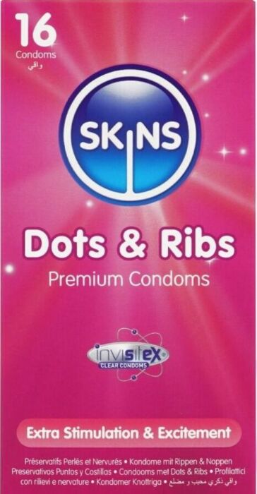 Preservativi Skins Dots & Ribs - Sensazione Unica Preservativi Skins Dots & Ribs - Sensazione Unica