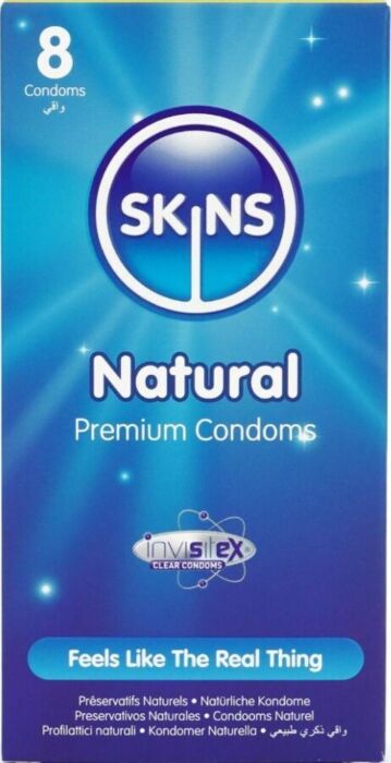 Preservativi Skins Natural 8-Pack - Sensazione Unica Preservativi Skins Natural 8-Pack - Sensazione Unica
