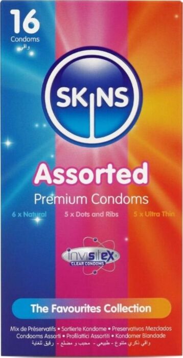 Preservativi Skins Surtiti Pack 16 - Varietà Unica