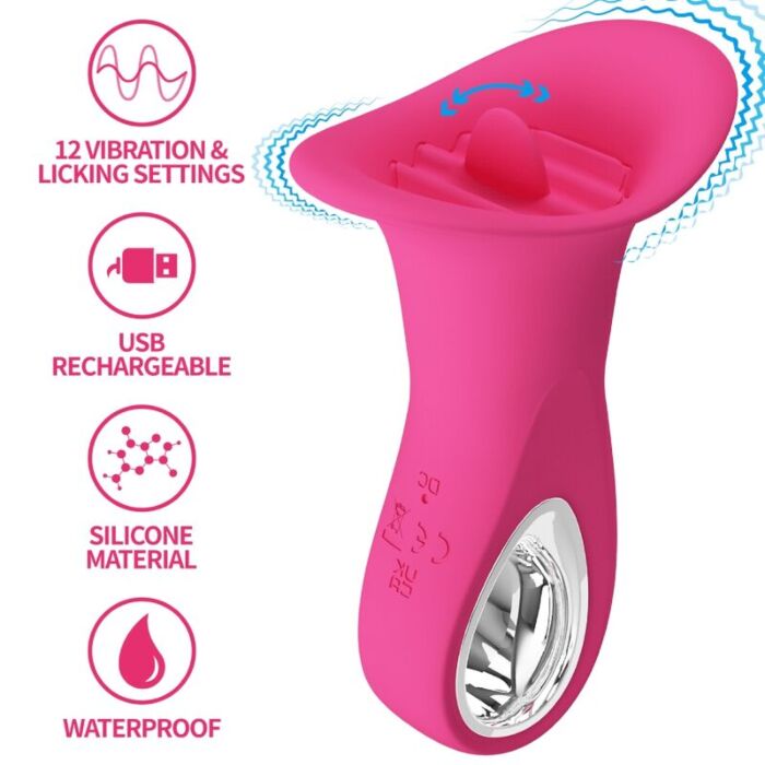 Vibratore Pretty Love Clyde con lingua vibrante