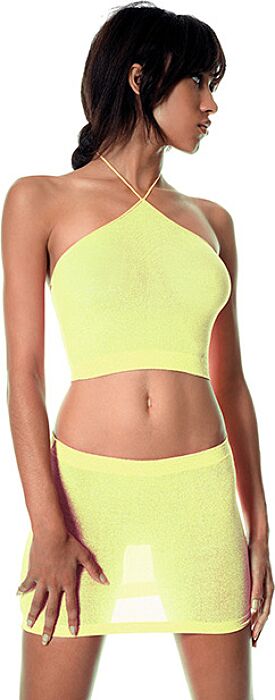 TOP Y FALDA LUREX AMARILLO NEON TOP Y FALDA LUREX AMARILLO NEON