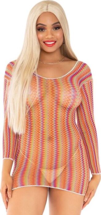 Vestito corto Leg Avenue multicolor zigzag