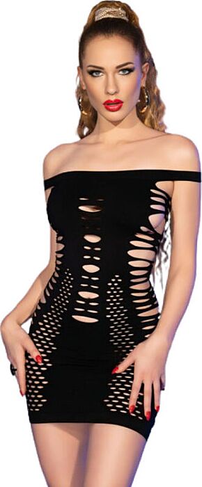 Vestito Chilirose CR 4711 Nero Sexy Senza Cuciture