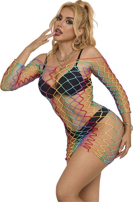 Vestito Rejilla Sublime Arcoiris - Eleganza Unica