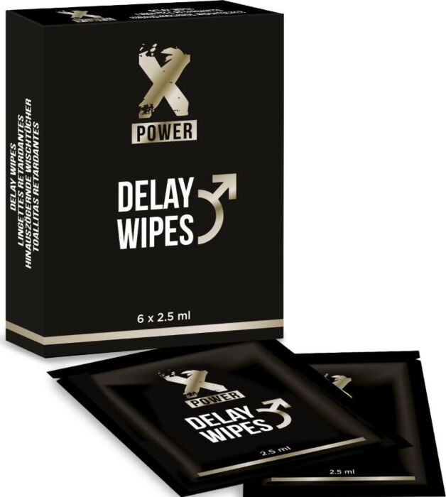 Ritardante XPOWER Delay Wipes 6 unità con ingredienti naturali Ritardante XPOWER Delay Wipes 6 unità con ingredienti naturali