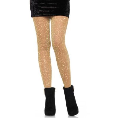 Leg avenue medias de lurex trasparente oro