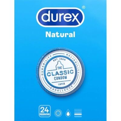 Preservativi Durex Natural, 24 Unità