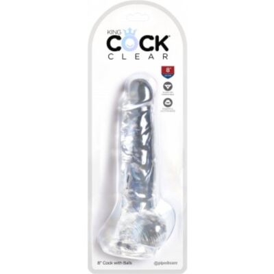 King cock - dildo realista, trasparente -16,5 cm