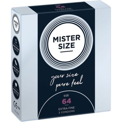 Mister taglia 64 (confezione da 3) - preservativos natural, latex