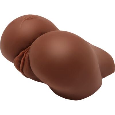 Masturbatore realistico con vibratore e culo grosso - marrone
