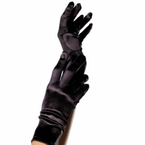 Guanti in Raso Nero Seducente