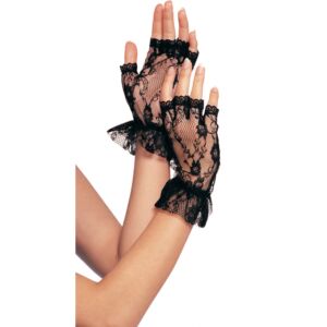 Guanti in pizzo nero