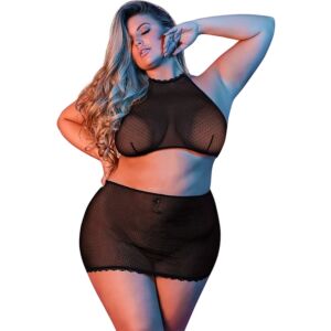 Sexytime -set blusa y minifalda - negro