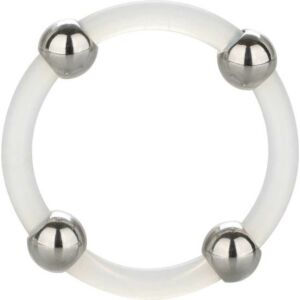 Anello in silicone con perle di acciaio - misura l