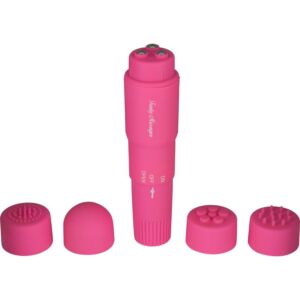 Stimolatore con teste intercambiabili rosa