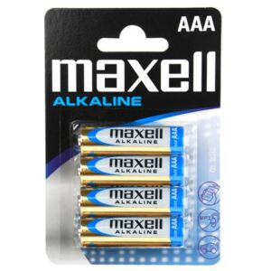 Blister 4 Batterie AAA Maxell Alcaline