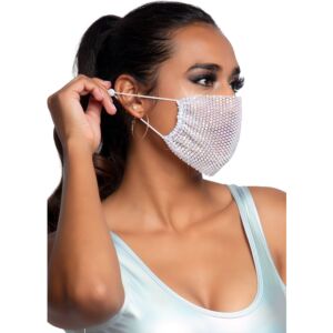 Mascherina Rhinestone Harlow - Bianco