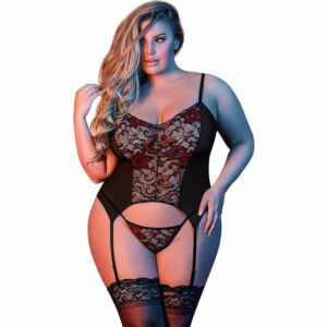 Body con cintura giarrettiera Merry widow & g - nero