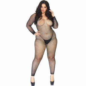 Body avenue per gambe in rosso con brillante 1x-2x