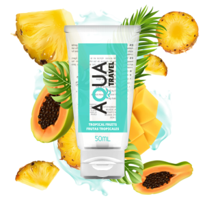 Lubrificante Aqua Travel a base d'acqua con aroma di Frutti Tropicali da 50ml
