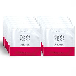 Mixgliss - Lubrificante a base d'acqua con aroma di fragola in 12 monodosi da 4 ml