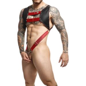 DNGEON Top Cockring Harness - Rosso