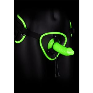 Ouch! Imbracatura con Strap-On e Brillantini al Buio - Glow in the Dark