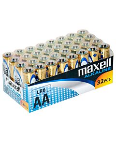 Pacco di batterie alcaline AA LR6 Maxell da 32 pezzi