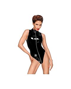 Body con cerniera in PVC - nero