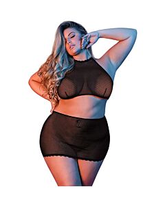 Sexytime -set blusa y minifalda - negro