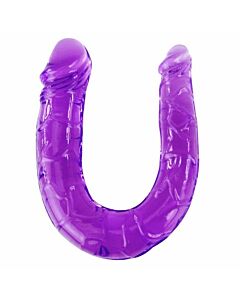 Doppio dildo in gelatina lilla flessibile