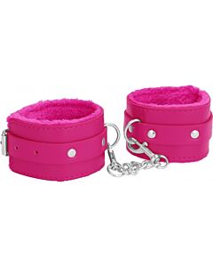 Manette in pelle color rosa peluche