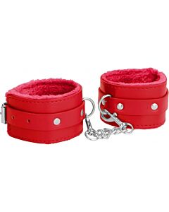 Manette in pelle rossa molto morbida