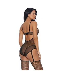 Catturato nel corpo dell'orsacchiotto con ligas y ligueros negro