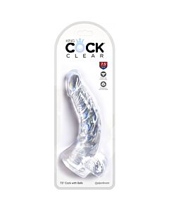 King cock - dildo curvo realistico, trasparente -16,5 cm
