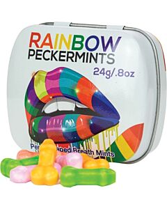 Gominolas con forma de pene diseño arcoiris