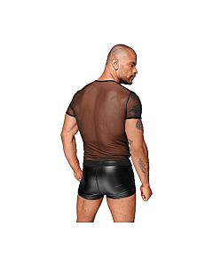 T-shirt in PVC con trasparenze - nera
