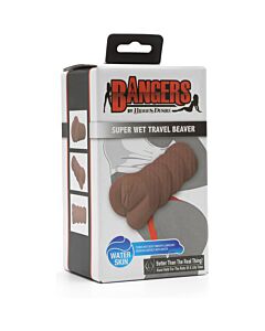 Super wet travel castoro masturbatore vagina - marron