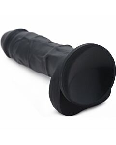 Su, masturbatore in silicone con testicoli - nero