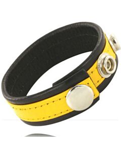 Cinturino Pene in Pelle Giallo-Nero