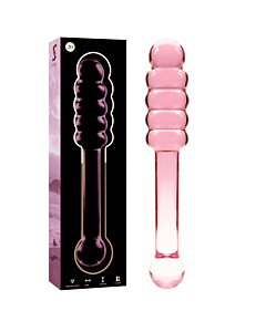 Dildo in vetro rosa nebuloso 20
