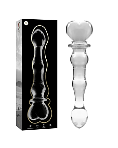 Dildo in vetro borosilicato nebuloso - Trasparente