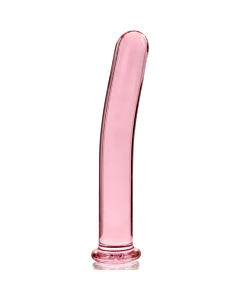 Dildo in vetro rosa nebuloso 18.5x3 cm